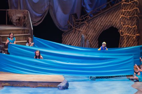 Ship Theatre Set Design, Underwater Set Design, Peter Pan Play, Peter Pan Jr, The Little Mermaid Musical, Rope Lighting, Peter And The Starcatcher, Set Background, Concert Stage Design