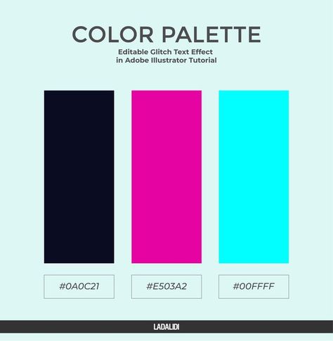 Color Palette Editable Glitch Text Effect in Adobe Illustrator Tutorial Adobe Color Palette, Identity Artists, Style Tips And Tricks, Glitch Text, Adobe Illustrator Tutorial, Palette Art, Stunning Hairstyles, Adobe Illustrator Tutorials, Coloring Tutorial