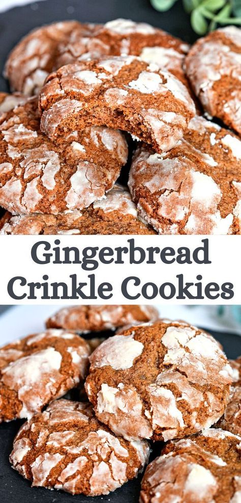 If you’re looking for a quick, tasty holiday treat that won’t take much time to prepare, then easy crinkle cookies are the perfect sweet treat for you! These delicious gingerbread-flavored cookies have a light and fluffy interior with just the right amount of crunchy exterior. Gingerbread Desserts, Gingerbread Crinkle Cookies, Easy Gingerbread Cookie Recipe, Recipe For Gingerbread, Easy Gingerbread Cookies, Crinkle Cookies Recipe, Monster Cookie, Christmas Baking Recipes, Cake Mug