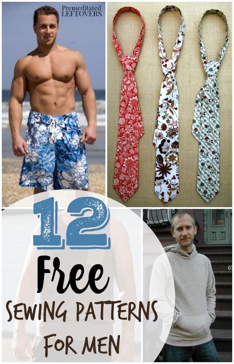 12 Free Sewing Patterns for Men Sewing Patterns For Men, Sewing For Men, Mens Sewing, Sewing Men, Mens Sewing Patterns, Diy Gifts For Men, Trendy Sewing Patterns, Dresses By Pattern, Sewing Machine Feet