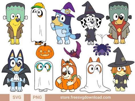 Bluey Svg Cricut Free, Bluey Wallpapers, Harp Art, Disney Princess Halloween, Bluey Halloween, Nightmare Before Christmas Pumpkin, Paw Patrol Christmas, Imprimibles Halloween, Christmas Pumpkins