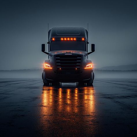 Photo front view of truck in low lights | Premium Photo #Freepik #photo Creative Advertising Design, Business Card Maker, Flyer Maker, Poster Maker, Card Banner, Poster Invitation, Creative Advertising, Cartoon Clip Art, Front View