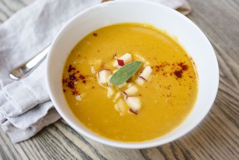 Hubbard Squash Soup Recipe, Hubbard Squash Soup, Squash Apple Soup Recipe, Hubbard Squash Recipes, Blue Hubbard Squash, Squash And Apple Soup, Hubbard Squash, Myfitnesspal Recipes, Squash Apple Soup