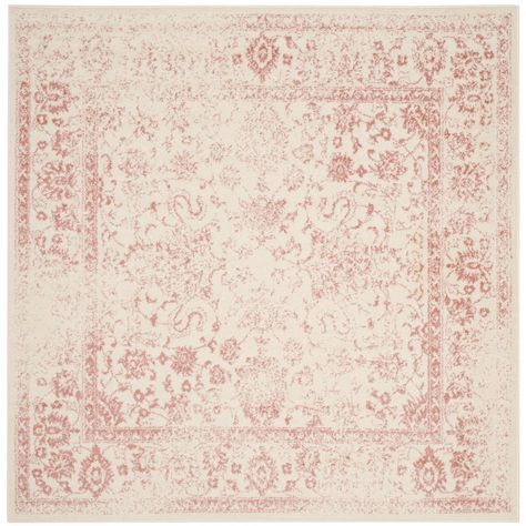 Safavieh Adirondack Ivory/Rose 6 ft. x 6 ft. Square Area Rug-ADR109H-6SQ - The Home Depot Ski Chalets, Kashan Rug, Square Area Rugs, Lodge Style, Rustic Shabby Chic, Motif Vintage, Fashion Statements, Rustic Lodge, Global Travel