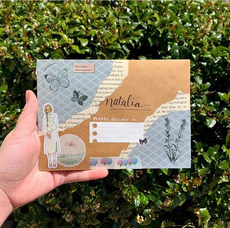 Snail Mail Envelopes Ideas, Pen Pal Envelopes Ideas, Aesthetic Pen Pal Letters, Letters Astethic, Pen Pal Inspiration, Pen Pal Letters Aesthetic Envelope, Cart Postal Idea, Penpal Letters Ideas Envelopes, Pen Pal Letters Ideas