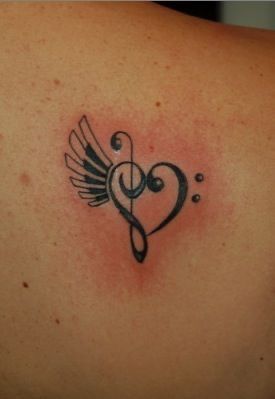 Edm Tattoo, Emily Tattoo, Music Heart Tattoo, Small Music Tattoos, Treble Clef Heart, Piano Tattoo, Treble Clef Tattoo, Wrist Bracelet Tattoo, Believe Tattoos