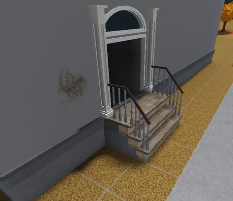 Bloxburg stair Bloxburg Spiral Stairs Ideas, Bloxburg Custom Stairs, Bloxburg Subway, Bloxburg Stairs, Spiral Stairs, Stairs, Quick Saves