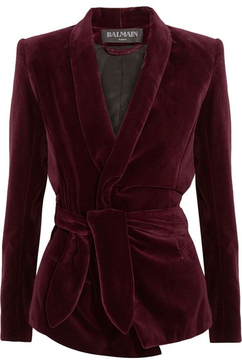 Burgundy Velvet Blazer, Balmain Jacket, Balmain Blazer, Mode Tips, Burgundy Blazer, Burgundy Jacket, Blazer Outfit, Slim Fit Jackets, Slim Fit Blazers