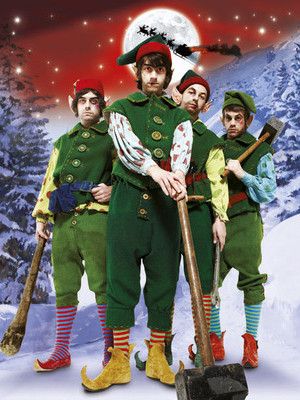 Arctic Monkeys dressed as elves. Arctic Monkeys Drummer, Wayne Coyne, Monkey Dress, The Mighty Boosh, The Libertines, Monkey 3, The Last Shadow Puppets, Last Shadow, Artic Monkeys