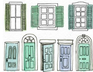 doors Sketching Exercises, Quirky Buildings, Doodles Floral, Sketchbook Architecture, Door Drawing, Town Drawing, Gorgeous Doors, 5th Grade Art, Pioneer Gifts