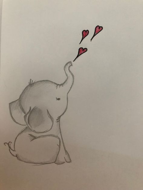 Relationship Drawings, Easy Pencil Drawings, Pencil Drawings Of Flowers, Baby Animal Drawings, 그림 낙서, Elephant Drawing, Disney Art Drawings, Easy Doodles Drawings, Sketches Easy