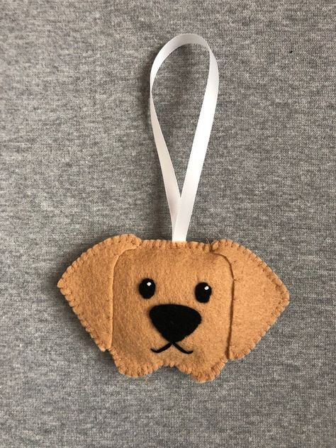 Dog Christmas Ornament in Felt Labrador, Labradoodle, Puppy, Pet Holiday Home Decor - Etsy Homemade Dog Ornaments, Felt Dog Ornament Pattern, Felt Ornament Ideas, Dog Felt Ornaments, Christmas Ornaments For Dogs, Felt Ornaments Patterns Free, Diy Dog Ornaments, Easy Felt Christmas Ornaments, Dog Ornaments Diy