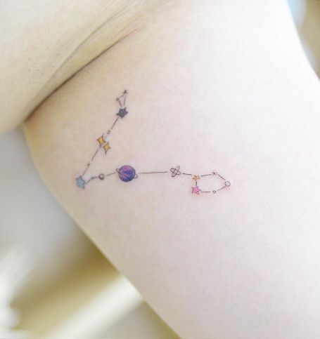 Cutest lil constellation Cancerian Tattoo For Women Minimalist, Cancerian Tattoo For Women, Pisces Constellation Tattoo, Aquarius Constellation Tattoo, Taurus Constellation Tattoo, Aries Constellation Tattoo, Sign Tattoo, Aquarius Tattoo, Pisces Constellation