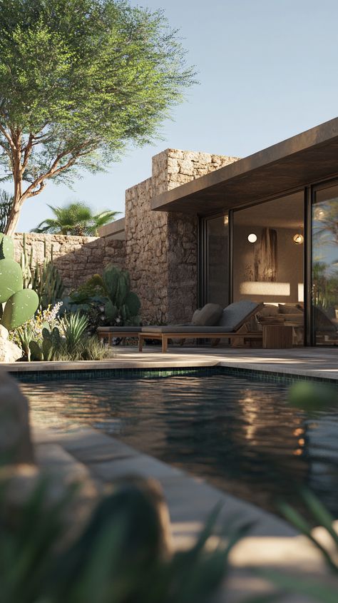 Picture: Stylish desert home with secluded pool and garden Desert Pool, Desert Paradise, Pool And Garden, Desert Homes, Modern Homes, Modern House, Paradise, Pool