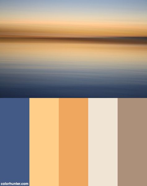 Sunset Color Scheme Sunset Theme Living Room, Blue Green Yellow Brown Color Palette, Sunset Bathroom Theme, Blue Orange Color Scheme, Blue And Grey Color Palette, Sunset Color Scheme, Sunset Colours, Sunset Color Palette, House Paint Color Combination