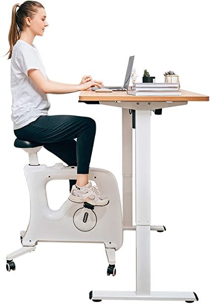 Amazon.com : FlexiSpot Under Desk Bike Home Office Exercise Bike Height Adjustable Indoor Fitness Desk Cycle Deskcise Pro White - Relief Sedentary Lifestyle : Sports & Outdoors Standing Desk Exercises, Home Workstation, Under Desk Bike, Desk Stationary, Desk Bike, Best Standing Desk, Desk Workout, Standing Desk Office, Home Office Computer Desk