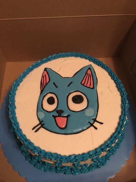 Happy from Fairy Tail cake Fairy Tail Cake Ideas, Fairy Tail Cake, Fairy Tail, Yummy Cakes, Cupcake Cakes, Food And Drink, Cake, Birthday