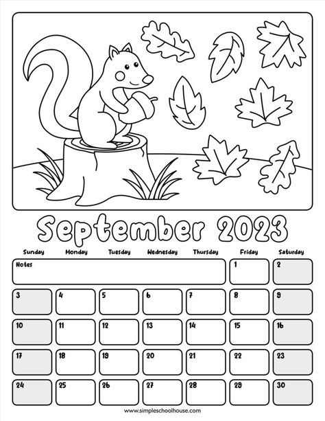 2023 Coloring Calendar, Teaching Spelling Words, Printable Meal Planner Monthly, Free Blank Calendar, Kindergarten Calendar, Free Printable Monthly Planner, Calendar For Kids, Calendar Activities, Monthly Printable