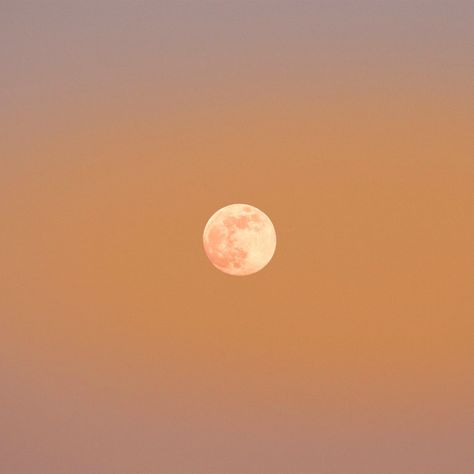 Full Moon, The Sky, Moon, Orange