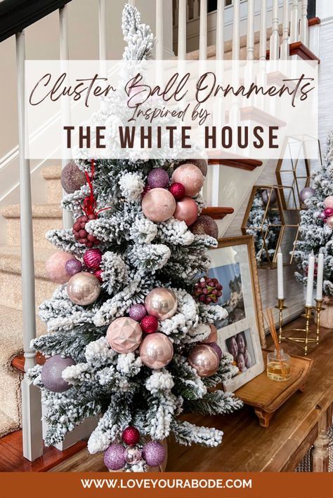 How To Make DIY Cluster Ornaments Christmas Tree Ornament Cluster Ideas, Ornament Clusters Diy, Christmas Ornament Clusters, Ornament Clusters On Tree, Cluster Ornaments, Ornament Clusters, White House Christmas Tree, Tree Deck, White House Christmas