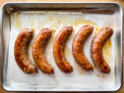 How To Cook Breakfast Sausage In Oven, Sausages In Oven, Cook Sausage In Oven, Italian Sausage In Oven, Sausage In The Oven, Bake Sausage In Oven, Cooking Sausage, Polish Sausage Recipes, Baked Italian Sausage