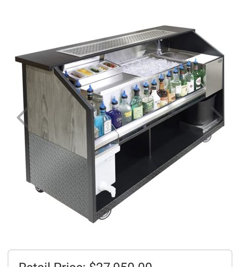 Cocktail Station Bar, Restaurant Organization, Barra Bar, Commercial Kitchen Design, Cocktail Station, Marine Grade Plywood, Bar Station, Portable Bar, Vinyl Trim