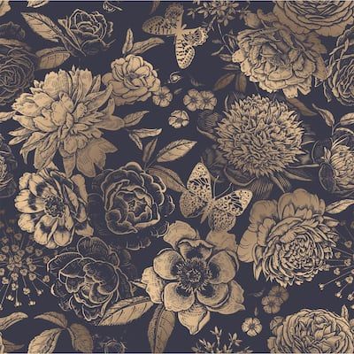 Buy Wallpaper Online at Overstock | Our Best Wall Coverings Deals Tapete Gold, Wallpaper Stores, Vintage Flowers Wallpaper, Studio Wall, Temporary Wall, Wallpaper Online, Living Room Diy, Accent Wallpaper, Prepasted Wallpaper