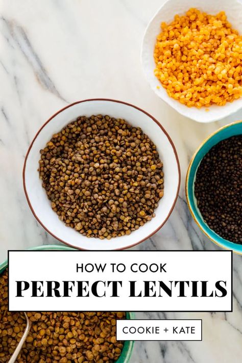 Dried Lentils How To Cook, How To Cook Dry Lentils, How To Cook Green Lentils, Cooked Greens Recipes, Dry Lentil Recipes, Lentil Cookies, Cooking Lentils, Green Lentil Recipes, Mujadara Recipe