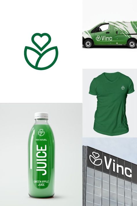 Logo design for an eco-friendly brand that creates juice and soft drinks Green Illustration Art, Company Branding Design, Organic Drinks, Organic Market, Color Design Inspiration, Drinks Brands, Drinks Logo, Office Branding, Buy Logo