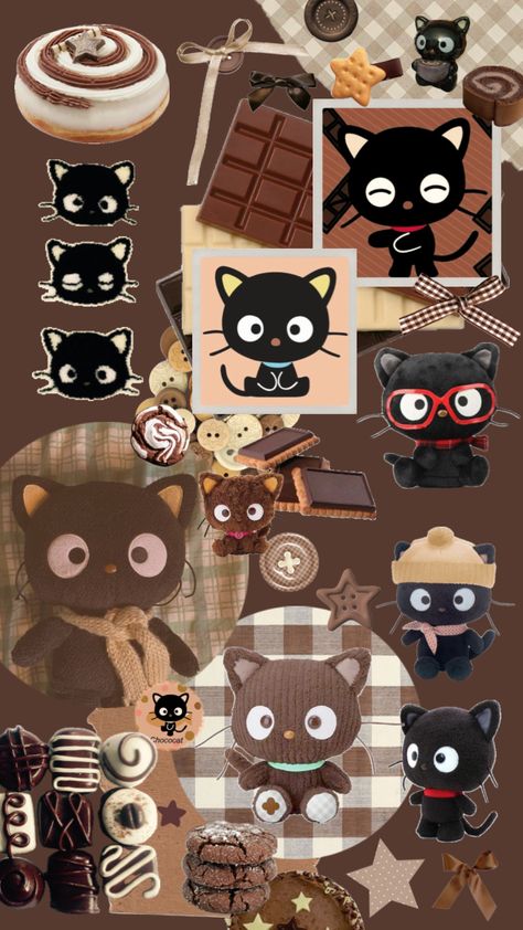 Chococat! #chococat #sanrio #chocolate #brown #brownaesthetic #cute #wallpaper #cozy #sanriowallpaper Sanrio Choco Cat, Brown Sanrio Wallpaper, Chocolate Aesthetic Wallpaper, Choco Cat Wallpaper, Choco Cat Aesthetic, Wallpaper Backgrounds Brown, Wallpaper Chocolate, Cozy Wallpapers, Choco Cat