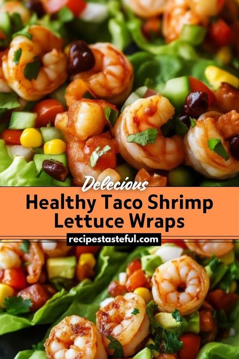 These vibrant and nutritious shrimp lettuce wraps are packed with flavor and fresh ingredients, providing a light and healthy alternative to traditional tacos. Perfect for a quick meal or a fun appetizer! Taco Shrimp, Traditional Tacos, Shrimp Lettuce Wraps, Healthy Taco, Taco Lettuce Wraps, Marinated Shrimp, Healthy Tacos, Mashed Avocado, Shrimp Tacos