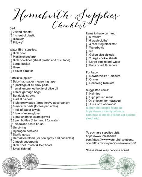 A checklist for everything that you need for your Home Birth! Homebirth Checklist Natural Birth, Home Birth Preparation Supply List, Home Birth Must Haves, Home Birth Necessities, Home Birth Ideas, Home Birth Checklist, Home Birth Set Up Ideas, Home Birth Essentials, Homebirth Checklist