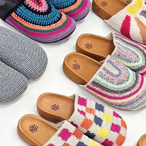 thesak on November 6, 2023: "step into color with our Bolinas Crochet Clogs 🎨 #TheSak #TheSakStyled #Crochet #clog #footwear" Yarn Clogs, The Sak Bolinas Clog, The Sak Clogs, Summer Slide Clogs With Non-slip Design, Non-slip Multicolor Clogs For Summer, Crochet Clogs, Cute Multicolor Non-slip Clogs, 300 Dollars, Fashion Show Dresses