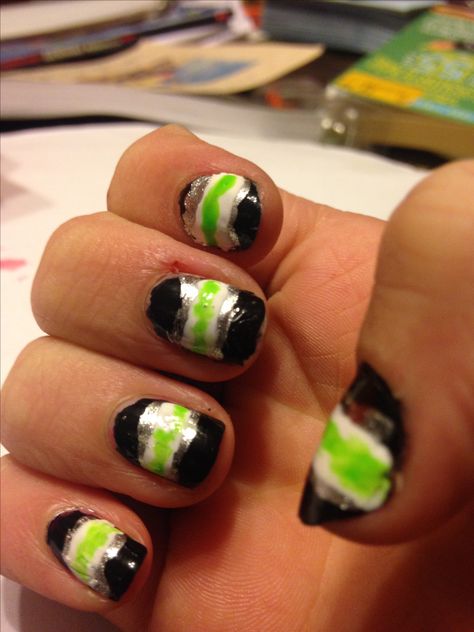 I know it's a bit messy but These are my agender flag nails Nonbinary Nails, Agender Flag, Flag Nails, Pride Stuff, Makeup Inspo, Nail Ideas, Nail Inspo, I Know, Nail Designs