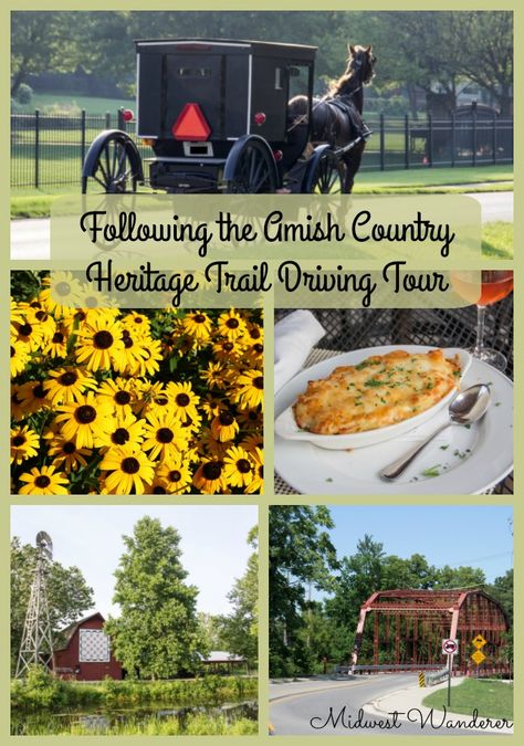 The Heritage Trail Driving Tour takes you 90 miles through two counties and seven cities in northern Indiana's Amish country. Shipshewana Indiana, Indiana Vacation, Amish Country Ohio, Indiana Travel, Northern Indiana, Country Summer, East Coast Travel, Ohio Travel, Midwest Travel