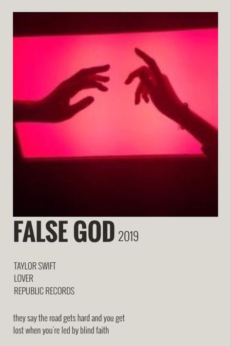 Lover Polaroid Poster, False God Taylor, Taylor Swift Song Poster, Songs Polaroid, Song Prints, Disco Wall, Taylor Swift Discography, False God, Song Posters