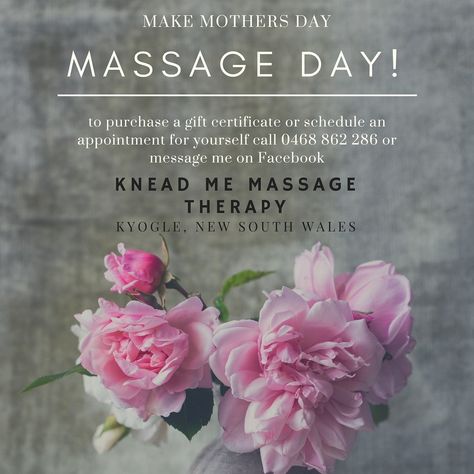 🌻🌻 MOTHERS DAY • MASSAGE DAY 🌻🌻 Mothers day will be here in no time 🙈 To purchase a gift certificate or schedule an appointment for yourself call me on 0468 862 286 or message me on Facebook 😘 . . www.kneadmassageandaromatherapy.com  . #kneadmassage #massage #kneadme #relaxation #theraputic #hotstone #hotrocks #calming #destress #pamper #wellness #healthyliving #selfcare #aromatherapy #ecoaroma #alcyon #perfectpotion #jewellery #diffuser #essentialoil #bathandbody #afterpay #booknow #nsw Mothers Day Massage, Massage Gift Certificate, Mother's Day Promotion, Massage Quotes, Massage Business, Hot Stones, Spa Room, Massage Therapy, Gift Certificates