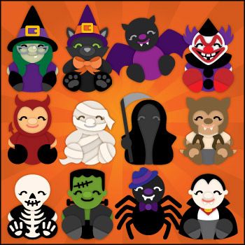 Halloween Cuddly Friends SVG Collection Valentine's Day Sweets, Paper Punch Art, Halloween Paper Crafts, Paper Punches, Baby Layouts, Evil Clowns, Silhouette Images, Cuddly Animals, Punch Art