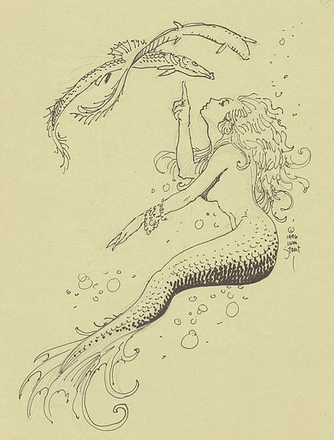 Mermaid Illustration, Mermaid Swimming, Mermaid Drawings, Mermaid Tattoo, Mermaid Dreams, Mermaids And Mermen, Vintage Mermaid, Art Gallery Room, Gallery Room