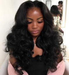 Long Middle Part Sew In Curly Weave, Brazilian Body Wave Hair, Remy Human Hair Weave, Twisted Hair, Sew In Hairstyles, Sew Ins, Hair Done, Colour Ideas, Hair Laid