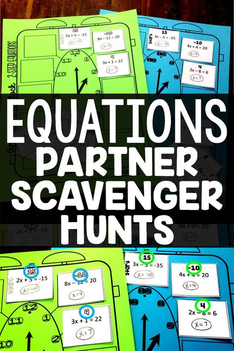 Two Step Equations Activities, Solving 2 Step Equations, Solving Two Step Equations, One Step Equations Activities, Solving Equations Activities, Solving One Step Equations, Solving Inequalities Activities, Multi Step Equations Activities, Pre Algebra Activities