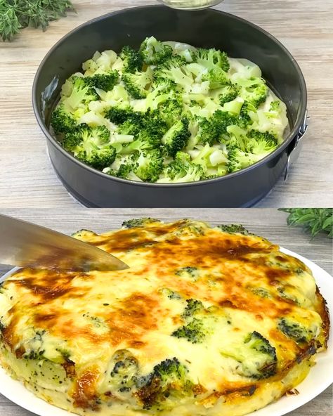 Broccoli Gratin, Cook Broccoli, Delicious Broccoli, Broccoli And Potatoes, Potato Gratin, Sliced Potatoes, Parmesan Cheese, Breakfast Lunch Dinner, Classic Food