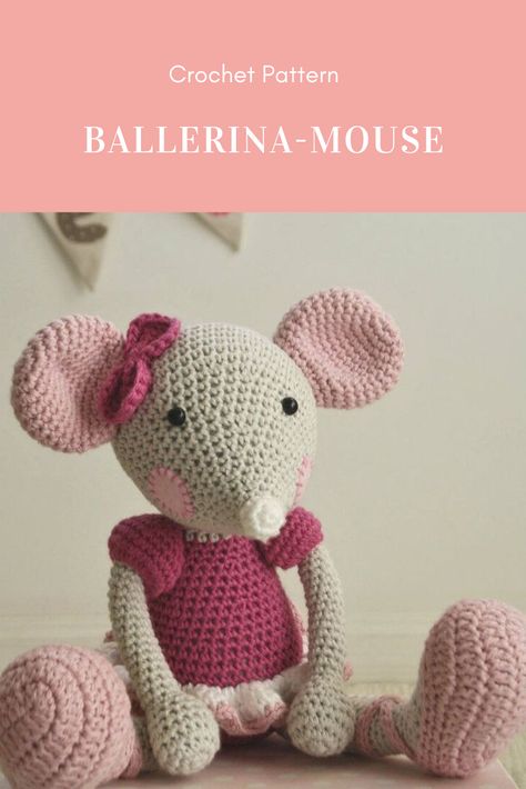 Amigurumi Ballerina, Mouse Ballerina, Lovey Blanket Pattern, Crochet Ballerina, Ballerina Crochet, Gifts Crochet, Crocheting Patterns, Beginners Crochet, Crochet Mouse