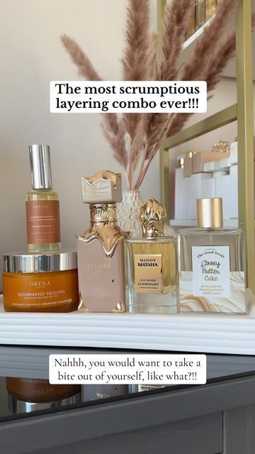 Christine Ndolo | Dallas Blogger on Instagram: "The most scrumptious layering combo ever!!   I accidentally found the viral Gooey Butter Cake fragrance at @tjmaxx and boy did it give another meaning to the word scrumptious!  Guys I created thousands of combos so far and honestly this is literally up there in terms of making me fawn! 🤭🤭  This combo is not complete without any of these fragrances together!  @lattafa_perfumes @maisonmataha @orenafragrances   Give it a try! #lattafaperfume #perfumecombo #fragrancelayering #perfumelayering #fragranceaddict #fragrancelover #lattafa" Layering Combos Perfume, Fragrance Layering Combinations, Caramel Scent, Feminine Hygiene Routine, Gooey Butter, Gooey Butter Cake, Advanced Skin Care, Winter Scents, Fragrances Perfume Woman