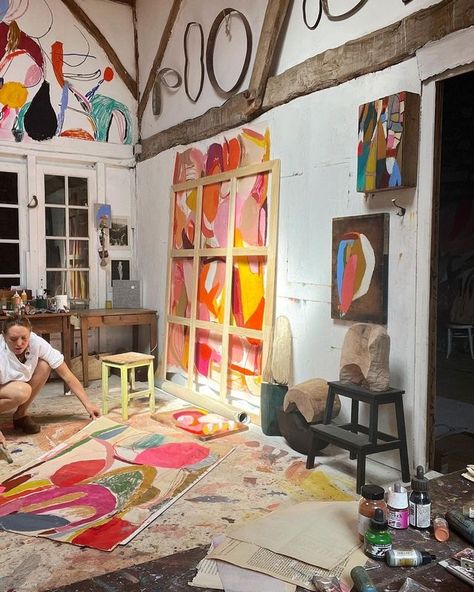 Painting Art Studio, Painters Room, Atelier Aesthetic, Heather Chontos, Artist Atelier, Artist Space, Art Alevel, Artists Studio, Art Studio Design