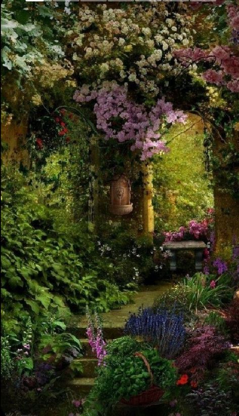 Romantic Backyard, Budget Garden, Flower Garden Design, The Secret Garden, Garden Landscape Design, Garden Cottage, Country Gardening, Garden Gates, Balcony Garden