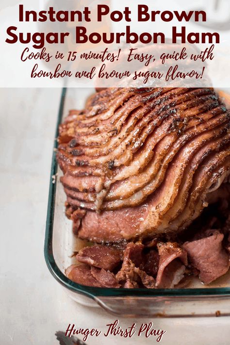 Bourbon Ham, Instant Pot Ham Recipe, Pressure Cooker Ham, Instant Pot Ham, Bourbon Cider, Spiral Cut Ham, Bourbon Recipes, Instant Food, Future Chef