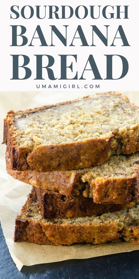 Our chocolate chip banana bread has been flying off the shelves worldwide for over a decade. I adapted that recipe into sourdough banana bread — a classic, tender, delicately flavored quick bread that doubles as an easy way to use up sourdough discard (unfed starter). #sourdoughbananabread #sourdoughdiscardrecipes Long Fermented Sourdough Banana Bread, Banana Bread Sourdough Recipe, Sourdough Discard Banana Bread Healthy, Easy Sourdough Banana Bread, Healthy Sourdough Banana Bread, Healthy Sourdough Breakfast Recipes, Banana Sourdough Recipes, Banana Bread Sourdough Discard, Sourdough Loaf Recipe