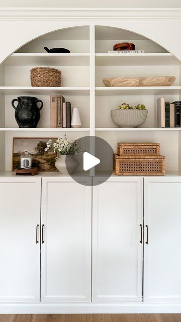 Callie Plemel on Instagram: "Still one of my favorite IKEA hacks! Comment LINKS and I’ll DM you all the details on starting your own Ikea hack project like our Billy bookcases turned built-in arched cabinet, including links to shop & sources. I love IKEA hacks because with a little imagination, they’re an accessible way to get a high-end look. Follow my shop @homeonharbor on the @shop.LTK app to shop this post and get my exclusive app-only content! #liketkit @shop.ltk https://liketk.it/4gm6g #ikeahack #diyprojects #homerenovation #howyouhome #ikeahome #livingroomdesign #apartmenttherapy #interiors4all #homeonharbor" Arched Ikea Bookcase, Ikea Billy Arch, Ikea Billy Built In Hack, Billy Bookcase Built In, Arched Cabinet, Ikea Built In, Billy Bookcases, Ikea Bookcase, Ikea Bookshelves