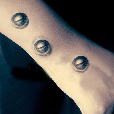 Nut Tattoo, Screw Tattoo, Ripped Skin Tattoo, Men's Tattoo, Bolt Tattoo, Tattoos For Guys, Tatting, Tattoo Ideas, Screw